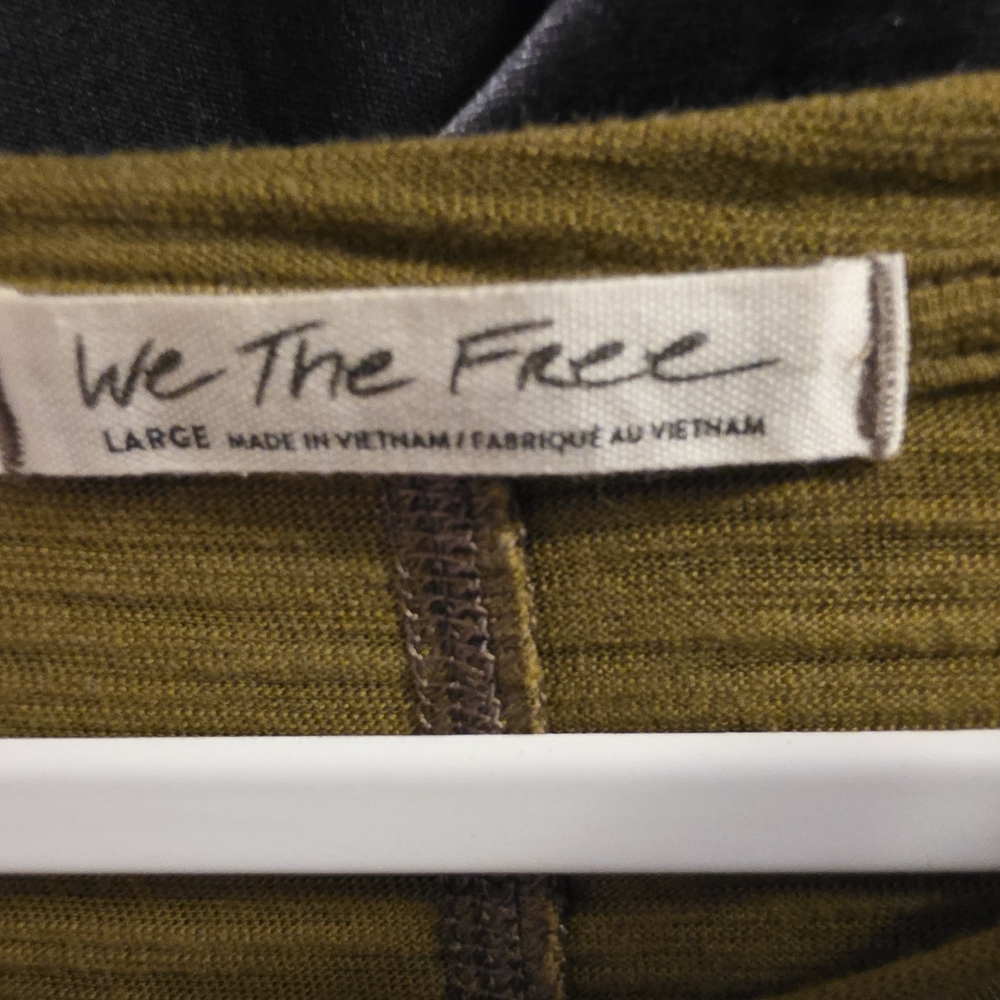 We The Free Natasha Ruched Long Sleeve Top Olive Green Size Large - Picture 2 of 4